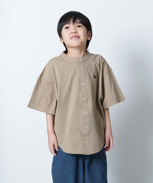 SHISKY（シスキー）の「【POLO　CHAMPS/ポロチャンプス】 ワンポイント刺繍 マルチファンクション 半袖シャツ(PL26-08))（シャツ/ブラウス・キッズ・オフホワイト/カーキ/ブラック/ベージュ/チャコール・120/130/150/160/110/140）」の20枚目の写真