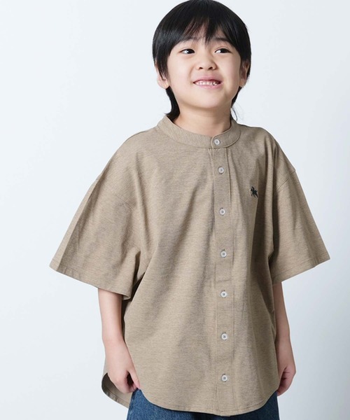 SHISKY（シスキー）の「【POLO　CHAMPS/ポロチャンプス】 ワンポイント刺繍 マルチファンクション 半袖シャツ(PL26-08))（シャツ/ブラウス・キッズ・オフホワイト/カーキ/ブラック/ベージュ/チャコール・120/130/150/160/110/140）」の21枚目の写真