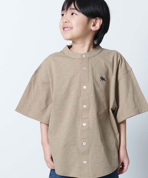 SHISKY（シスキー）の「【POLO　CHAMPS/ポロチャンプス】 ワンポイント刺繍 マルチファンクション 半袖シャツ(PL26-08))（シャツ/ブラウス・キッズ・オフホワイト/カーキ/ブラック/ベージュ/チャコール・120/130/150/160/110/140）」の22枚目の写真