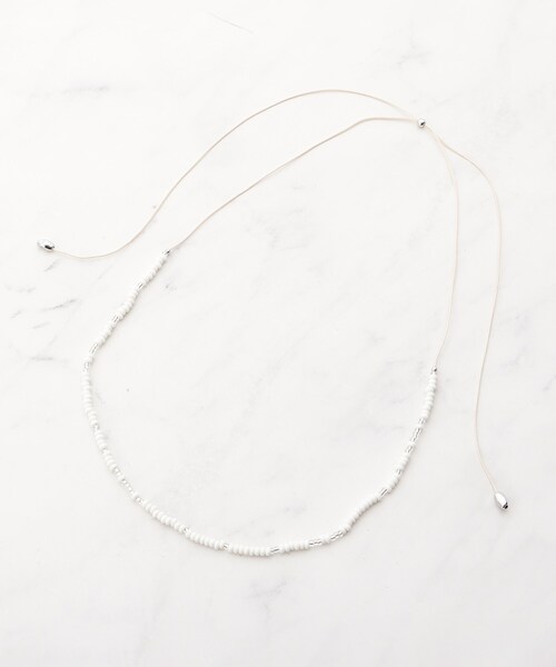 【最終お値下げ】APROSIO&CO ビーズネックレス ホワイト 紐ビーズネックレス（ネックレス）｜SHOO・LA・RUE（シューラルー）の