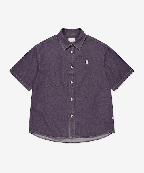 COVERNAT(カバーナット)の「C LOGO DENIM HALF SHIRT(シャツ/ブラウス・メンズ・ホワイト/パープル/ブルー/ライトブルー/ブラック・X-LARGE/LARGE/MEDIUM/SMALL/X-SMALL)」の5枚目の写真