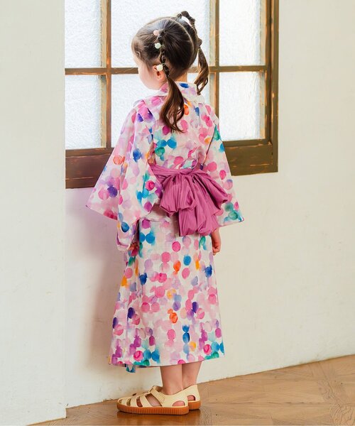 Boribon(ボリボン)の「Boribonワンピース浴衣(帯付)(浴衣・キッズ・ブルー/ピンク・120/110/100)」の7枚目の写真