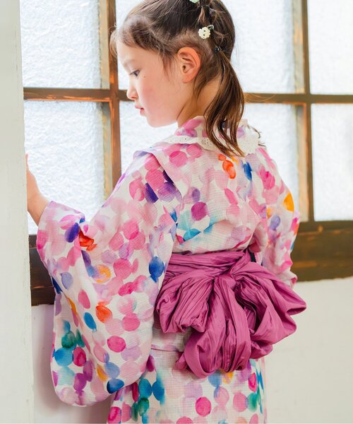 Boribon(ボリボン)の「Boribonワンピース浴衣(帯付)(浴衣・キッズ・ブルー/ピンク・120/110/100)」の8枚目の写真