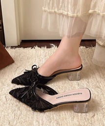 pointed toe fur mule / ポインテッドトゥファーミュール（パンプス