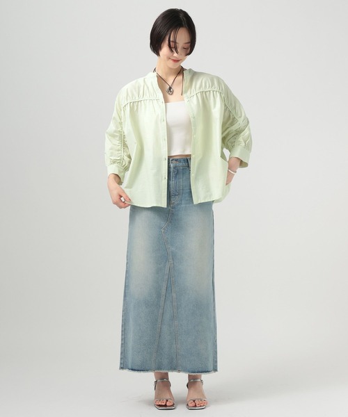 BAYFLOW(ベイフロー)の「ギャザー切替シャツ(シャツ/ブラウス・レディース・セージグリーン/チャコール/ブラウン/ホワイト・FREE)」の17枚目の写真