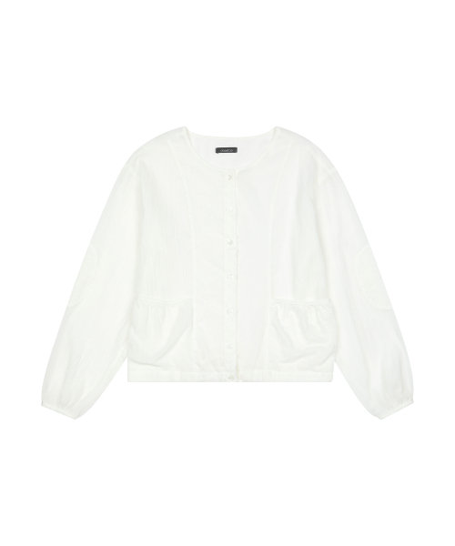 OHESHIO（オヘシオ）の「DOT PATCHWORK BLOUSE, WHITE（シャツ/ブラウス・レディース・その他・FREE）」の6枚目の写真