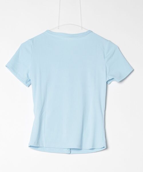 gossip!ロサンゼルス(ゴシップロサンゼルス)の「Y2K レースキャミ レイヤード風 半袖カットソーカーディガン(Tシャツ/カットソー・レディース・グレー/ブルー・M)」の3枚目の写真