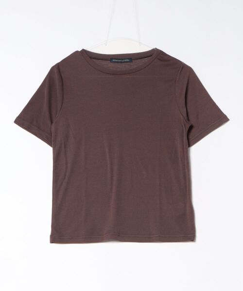 Right-on(ライトオン)の「シアータイトフィットTシャツ(Tシャツ/カットソー・レディース・ブラック/サックスブルー/キナリ/ブラウン・M/L)」の3枚目の写真