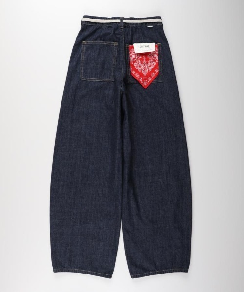 SOMETHING(サムシング)の「SOMETHING(サムシング)サマーベイカーカーブパンツ(デニムパンツ・レディース・ノンウォッシュ・M/L/XS/S)」の8枚目の写真