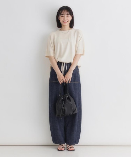 SOMETHING(サムシング)の「SOMETHING(サムシング)サマーベイカーカーブパンツ(デニムパンツ・レディース・ノンウォッシュ・M/L/XS/S)」の9枚目の写真