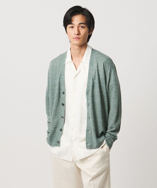 UNITED ARROWS(ユナイテッドアローズ)の「リネン/コットン ハイゲージ カーディガン(カーディガン/ボレロ・メンズ・ダークブラウン/ピンク/ライム・L/XL/M/S)」の2枚目の写真