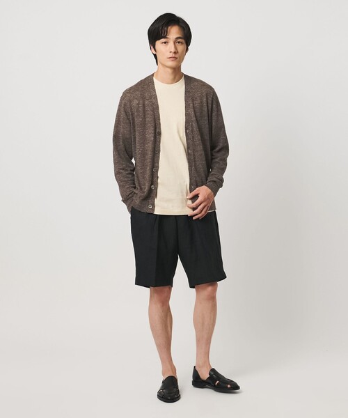UNITED ARROWS(ユナイテッドアローズ)の「リネン/コットン ハイゲージ カーディガン(カーディガン/ボレロ・メンズ・ダークブラウン/ピンク/ライム・L/XL/M/S)」の4枚目の写真