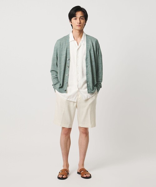 UNITED ARROWS(ユナイテッドアローズ)の「リネン/コットン ハイゲージ カーディガン(カーディガン/ボレロ・メンズ・ダークブラウン/ピンク/ライム・L/XL/M/S)」の7枚目の写真