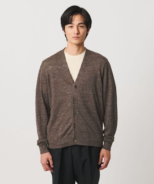 UNITED ARROWS(ユナイテッドアローズ)の「リネン/コットン ハイゲージ カーディガン(カーディガン/ボレロ・メンズ・ダークブラウン/ピンク/ライム・L/XL/M/S)」の8枚目の写真