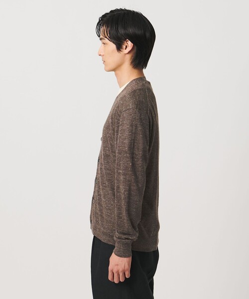 UNITED ARROWS(ユナイテッドアローズ)の「リネン/コットン ハイゲージ カーディガン(カーディガン/ボレロ・メンズ・ダークブラウン/ピンク/ライム・L/XL/M/S)」の9枚目の写真