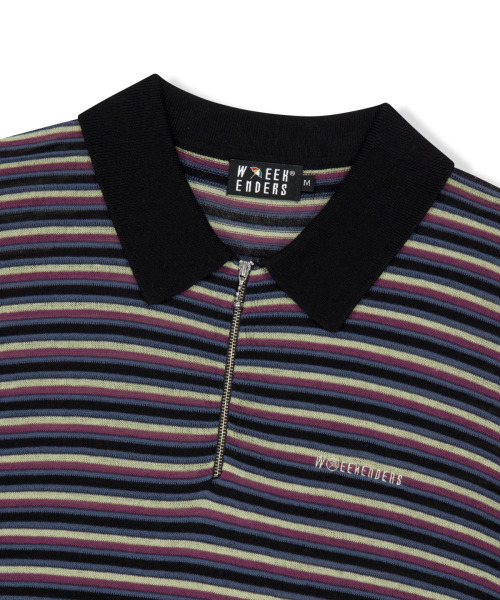 WKNDRS(ウィーキャンドース)の「AP STRIPED HALF-ZIP POLO (BLACK)(ポロシャツ・レディース・その他・X-LARGE/LARGE/MEDIUM)」の3枚目の写真