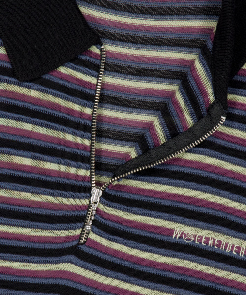 WKNDRS(ウィーキャンドース)の「AP STRIPED HALF-ZIP POLO (BLACK)(ポロシャツ・レディース・その他・X-LARGE/LARGE/MEDIUM)」の4枚目の写真