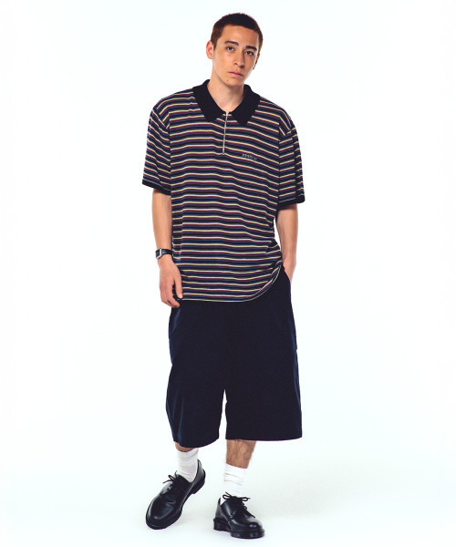 WKNDRS(ウィーキャンドース)の「AP STRIPED HALF-ZIP POLO (BLACK)(ポロシャツ・レディース・その他・X-LARGE/LARGE/MEDIUM)」の8枚目の写真