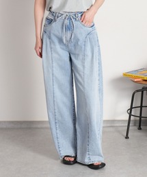 cepo | 暑い夏を乗り切る、快適デニム〈接触冷感 / UVカット〉ICE リネンタックワイドデニムパンツ(デニムパンツ)