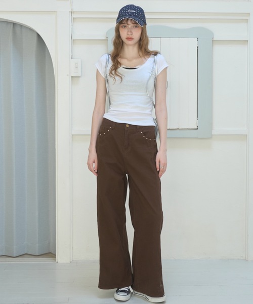 Birthday room(バースデイルーム)の「スリムフィットT/Slim-fit T-shirt(Tシャツ/カットソー・レディース・ホワイト/ライトブルー/ミント・FREE)」の9枚目の写真