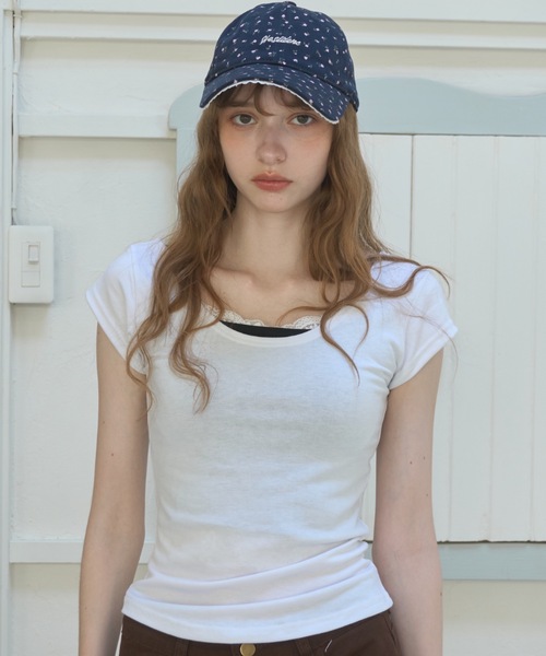 Birthday room(バースデイルーム)の「スリムフィットT/Slim-fit T-shirt(Tシャツ/カットソー・レディース・ホワイト/ライトブルー/ミント・FREE)」の13枚目の写真