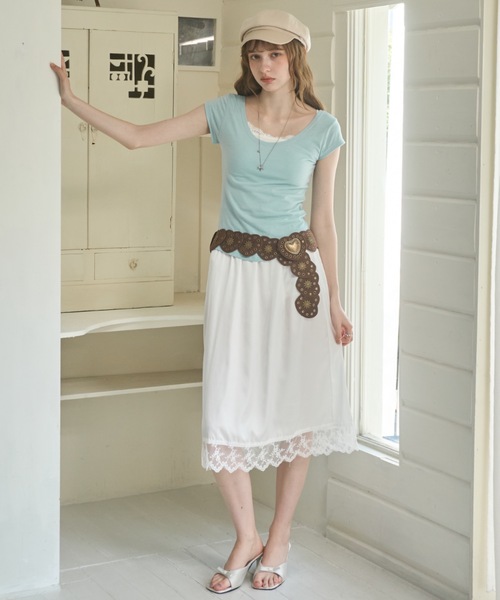 Birthday room(バースデイルーム)の「スリムフィットT/Slim-fit T-shirt(Tシャツ/カットソー・レディース・ホワイト/ライトブルー/ミント・FREE)」の20枚目の写真