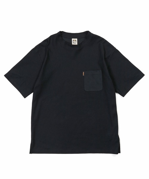 The DUFFER of ST.GEORGE(ザダファーオブセントジョージ)の「COOLMAX HONEYCOMB BORDER TEE:クールマックス ハニカムボーダー ポケットTシャツ / 吸水速乾 / モックネック / ドライタッチ / 鹿の子 / 夏Tシャツ(Tシャツ/カットソー・メンズ・ネイビー/ブラック・MEDIUM/X-LARGE/LARGE)」の11枚目の写真