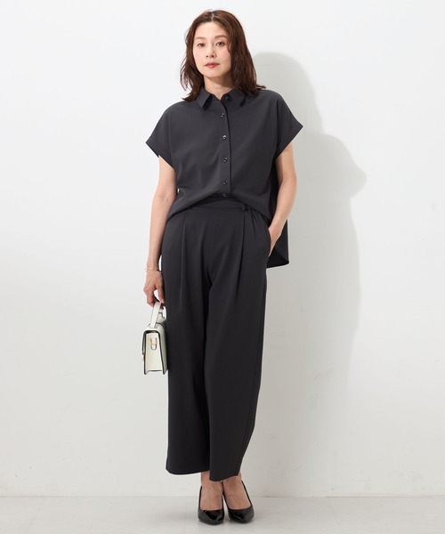 GALLORIA(ギャローリア)の「【セットアップで着られる】衿付ターンバックシャツ(シャツ/ブラウス・レディース・チャコールグレー/ベージュ/ブルー・L/LL/M/S)」の9枚目の写真