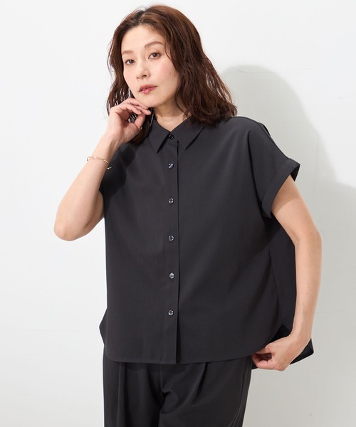 GALLORIA(ギャローリア)の「【セットアップで着られる】衿付ターンバックシャツ(シャツ/ブラウス・レディース・チャコールグレー/ベージュ/ブルー・L/LL/M/S)」の10枚目の写真