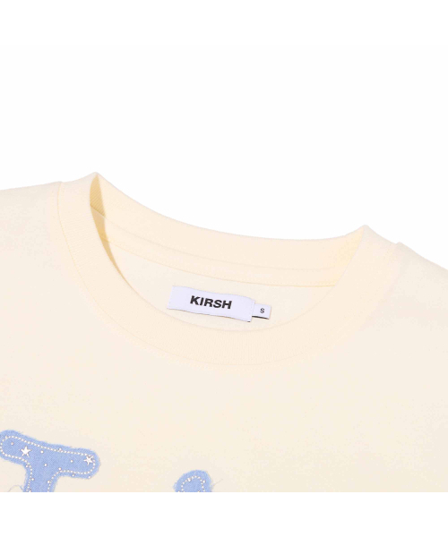 KIRSH（キルシー）の「アイラブキルシ デニムアプリケ クロップTシャツ [ライトイエロー]（Tシャツ/カットソー・レディース・その他・SMALL/MEDIUM）」の3枚目の写真