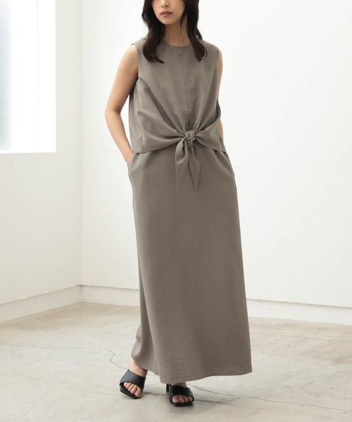 for/c（フォーシー）の「ノットレイヤードワンピース【サスティナブル】（ワンピース・レディース・スミクロ/カーキ・M/PM/TM/L）」の11枚目の写真