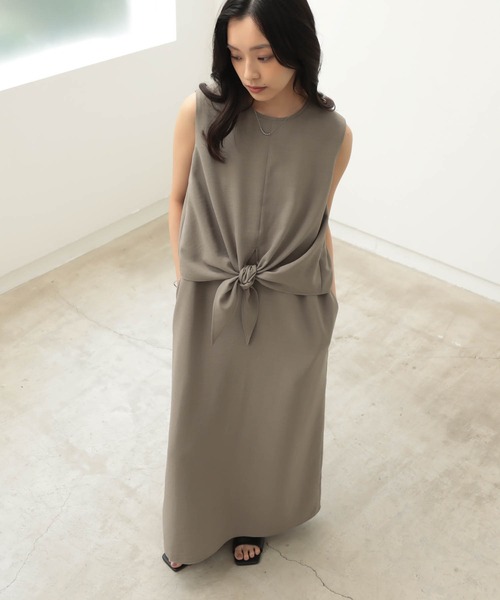 for/c（フォーシー）の「ノットレイヤードワンピース【サスティナブル】（ワンピース・レディース・スミクロ/カーキ・M/PM/TM/L）」の18枚目の写真