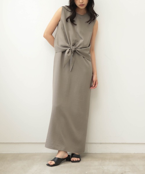 for/c（フォーシー）の「ノットレイヤードワンピース【サスティナブル】（ワンピース・レディース・スミクロ/カーキ・M/PM/TM/L）」の8枚目の写真