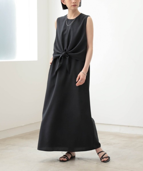 for/c（フォーシー）の「ノットレイヤードワンピース【サスティナブル】（ワンピース・レディース・スミクロ/カーキ・M/PM/TM/L）」の20枚目の写真