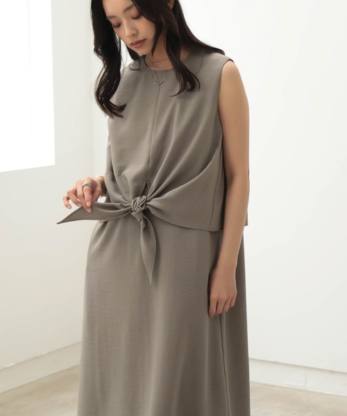 for/c（フォーシー）の「ノットレイヤードワンピース【サスティナブル】（ワンピース・レディース・スミクロ/カーキ・M/PM/TM/L）」の17枚目の写真