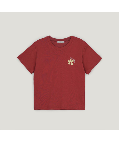 TWEE（トゥウィー）の「レオンフラワープリンティング半袖Tシャツ（Tシャツ/カットソー・レディース・アイボリー/マジェンタ/ネイビー・FREE）」の3枚目の写真