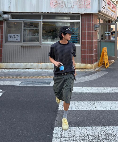 WMC（ダブリューエムシー）の「[クロップ] マルチストライプTシャツ_BLACK（Tシャツ/カットソー・メンズ・ブラック・M/L/XL）」の9枚目の写真