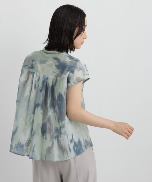 Andemiu(アンデミュウ)の「ニュアンス柄フレンチスリーブブラウス860202(シャツ/ブラウス・レディース・ライトグレー/ブルー・FREE)」の18枚目の写真