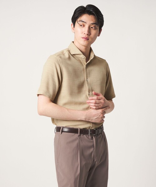 A DAY IN THE LIFE UNITED ARROWS（アデイインザライフユナイテッドアローズ）の「スラブオックス カッタウェイカラーシャツ-吸水速乾・通気性-＜A DAY IN THE LIFE＞（シャツ/ブラウス・メンズ・ネイビー/ベージュ/ホワイト・L/M/S/XL）」の17枚目の写真