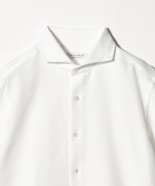 A DAY IN THE LIFE UNITED ARROWS（アデイインザライフユナイテッドアローズ）の「スラブオックス カッタウェイカラーシャツ-吸水速乾・通気性-＜A DAY IN THE LIFE＞（シャツ/ブラウス・メンズ・ネイビー/ベージュ/ホワイト・L/M/S/XL）」の4枚目の写真