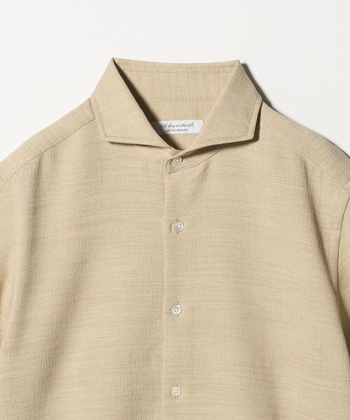 A DAY IN THE LIFE UNITED ARROWS（アデイインザライフユナイテッドアローズ）の「スラブオックス カッタウェイカラーシャツ-吸水速乾・通気性-＜A DAY IN THE LIFE＞（シャツ/ブラウス・メンズ・ネイビー/ベージュ/ホワイト・L/M/S/XL）」の7枚目の写真