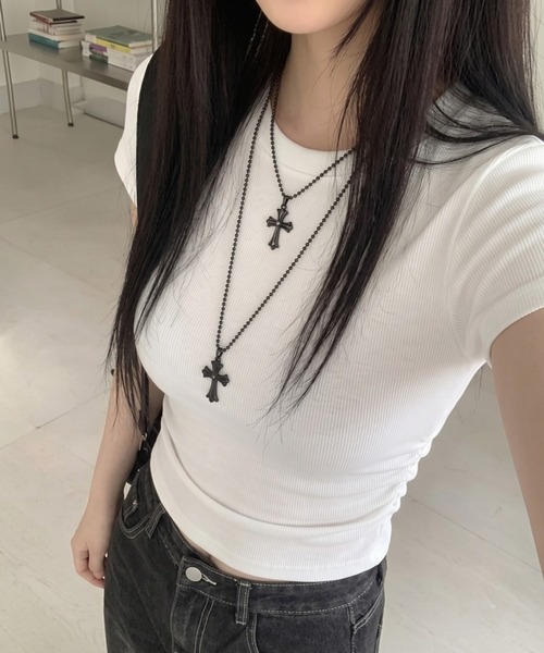 SHEPP（シープ）の「《大人気トップスの半袖新作！》サイド シャーリング ウエストギャザー半袖Tシャツ / 華奢見え スタイルアップ ドレープトップス（Tシャツ/カットソー・レディース・ライトグレー/ブラック/ホワイト/アイボリー・M/S）」の16枚目の写真
