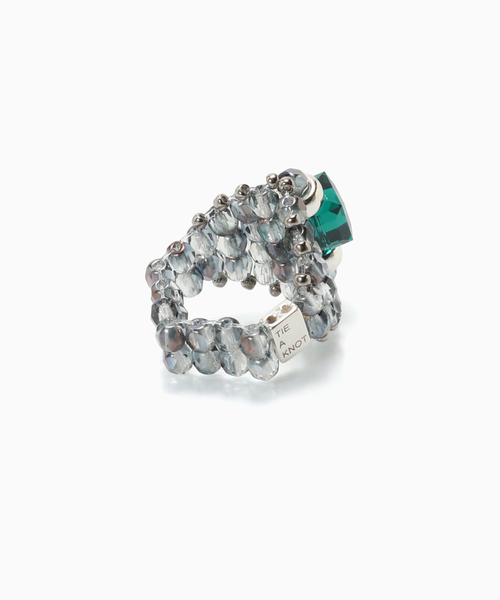 JOURNAL STANDARD(ジャーナルスタンダード)の「TIE A KNOT / タイ ア ノット CRYSTAL BEADS RING with SILVER(リング・メンズ・グレー・MEDIUM/SMALL/LARGE)」の2枚目の写真