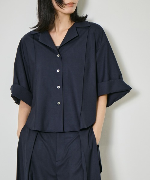 CITY TOKYO(シティトウキョウ)の「【CITY TOKYO/シティートウキョウ】 Super120 Tropical Shirt/開襟シャツ(シャツ/ブラウス・レディース・ネイビー/ブラウン/チャコールグレー・FREE)」の3枚目の写真