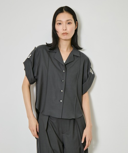 CITY TOKYO(シティトウキョウ)の「【CITY TOKYO/シティートウキョウ】 Super120 Tropical Shirt/開襟シャツ(シャツ/ブラウス・レディース・ネイビー/ブラウン/チャコールグレー・FREE)」の6枚目の写真