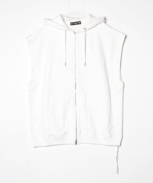 mastermind JAPAN(マスターマインド)の「BOXY FOILED SLEEVELESS HOODIE(パーカー・メンズ・イエロー/オレンジ/ホワイト・XL)」の1枚目の写真
