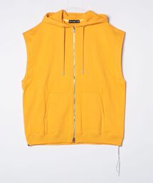 BOXY FOILED SLEEVELESS HOODIE
