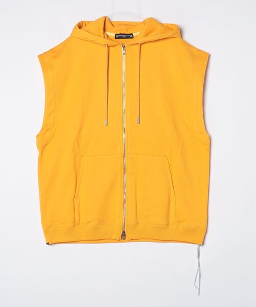 mastermind JAPAN(マスターマインド)の「BOXY FOILED SLEEVELESS HOODIE(パーカー・メンズ・イエロー/オレンジ/ホワイト・XL)」の2枚目の写真