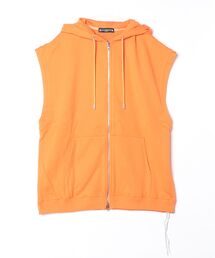 BOXY FOILED SLEEVELESS HOODIE