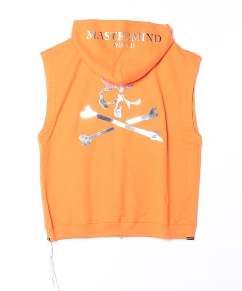 mastermind JAPAN(マスターマインド)の「BOXY FOILED SLEEVELESS HOODIE(パーカー・メンズ・イエロー/オレンジ/ホワイト・XL)」の4枚目の写真